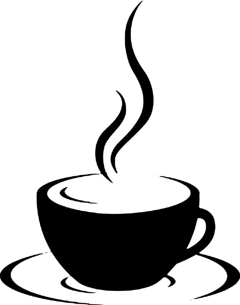 kopje koffie drinken silhouet vector