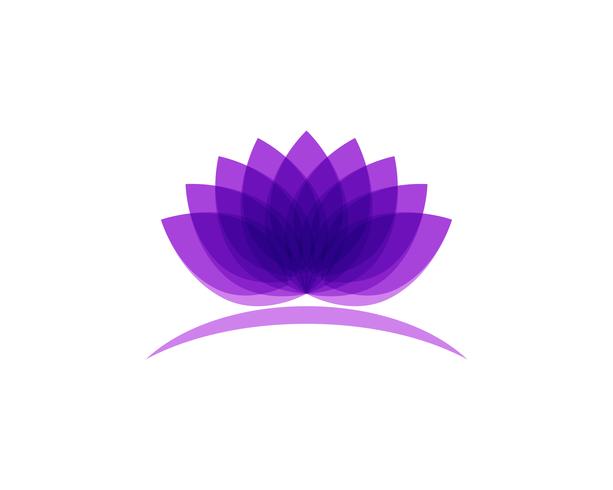 Lotus-bloemembleem en symbolen vectormalplaatje vector