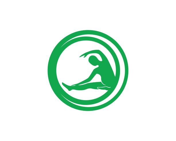 Atletische yoga lichaam logo symbolen vector iconen