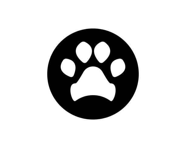 Voetafdruk hond dierlijk huisdier logo en symbolen vector