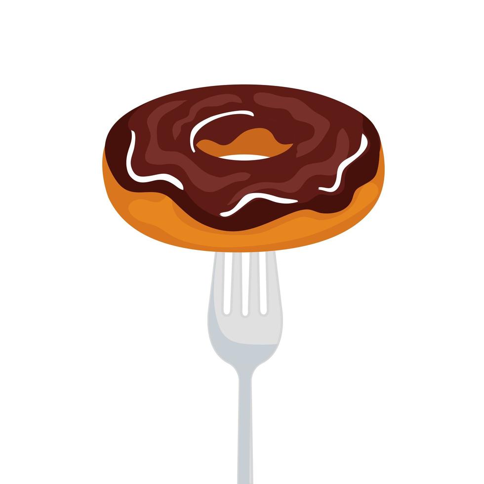 donut op vork vector ontwerp