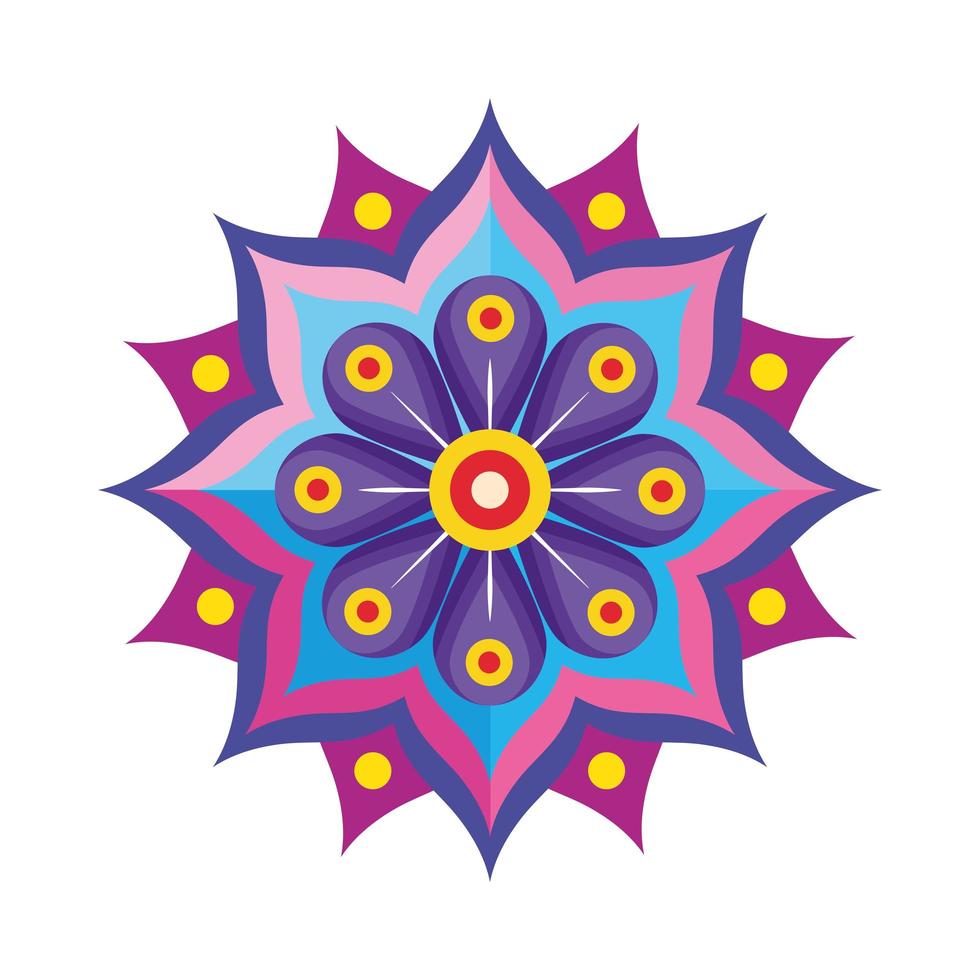 rangoli met basisbloemen vector