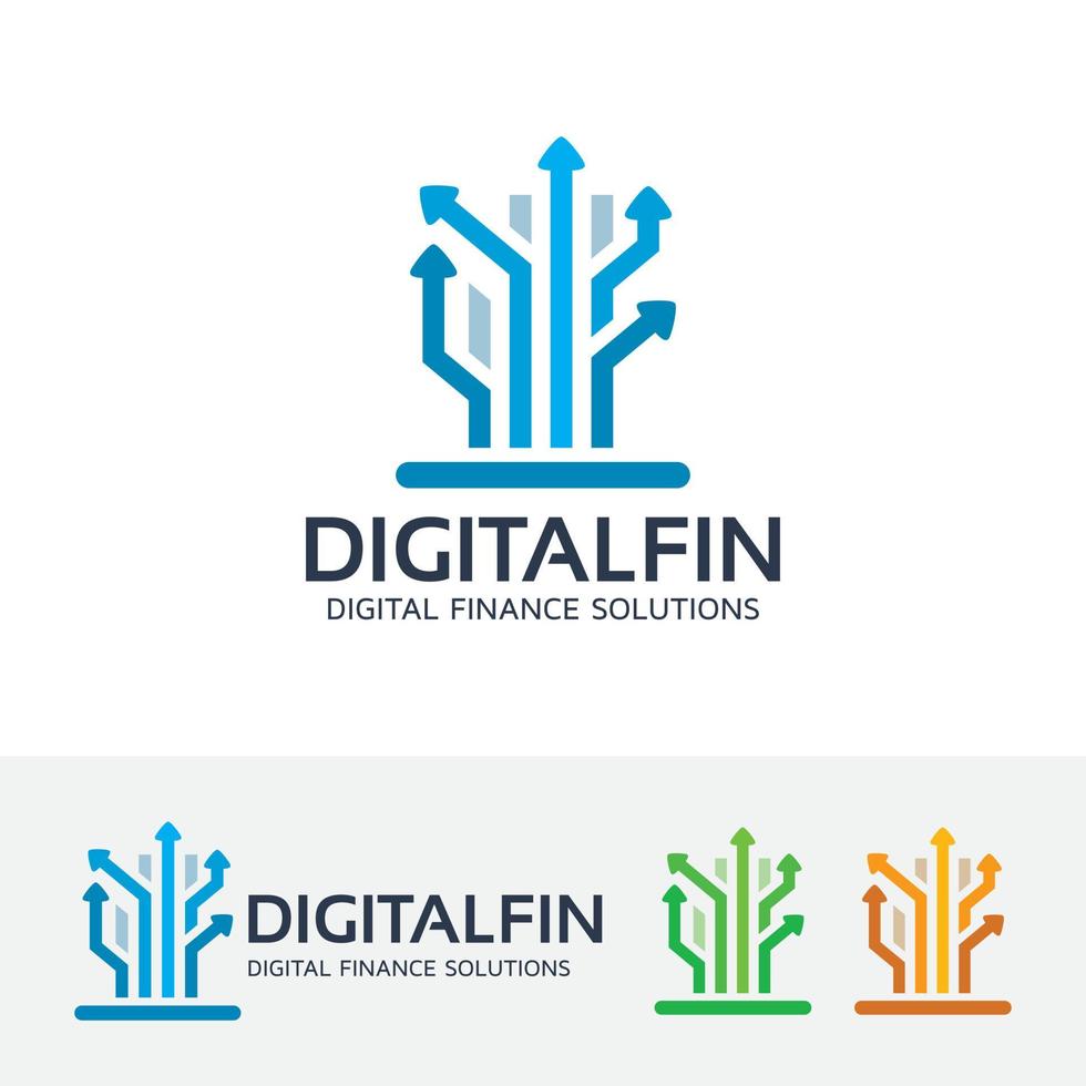 digitale pijl vector ontwerp logo