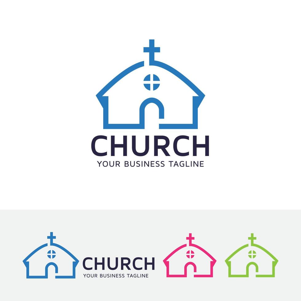 kerk vector logo ontwerp