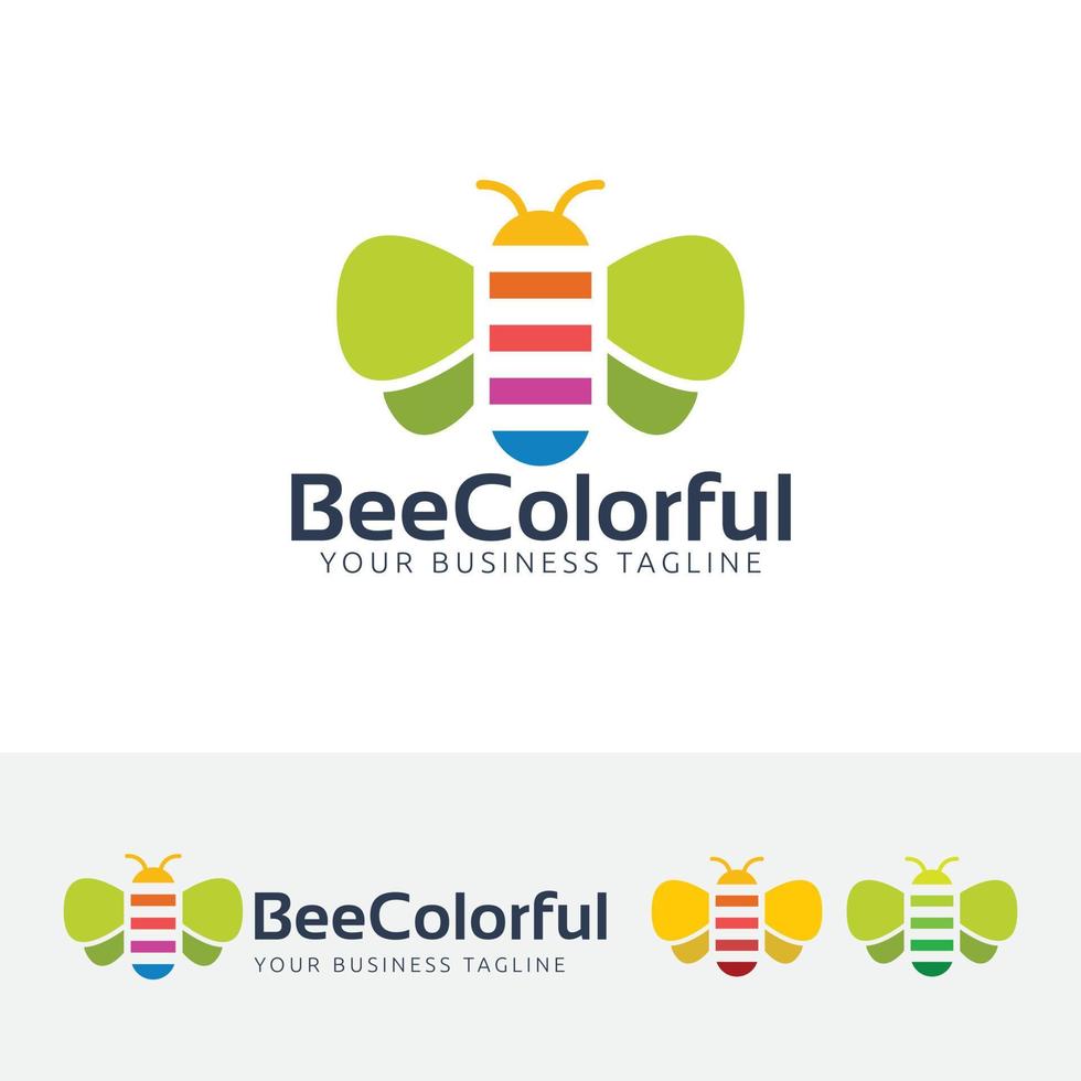 bijen vector logo ontwerpsjabloon