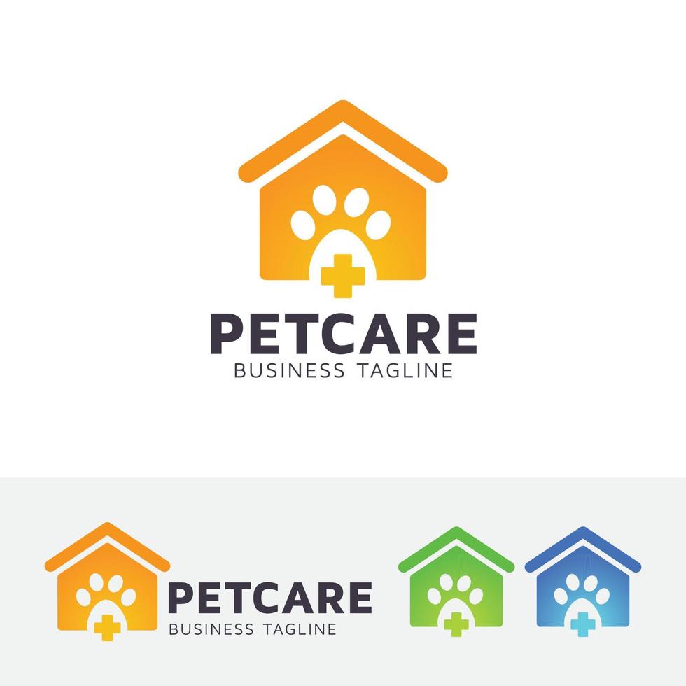 dierenverzorging vector concept logo ontwerp