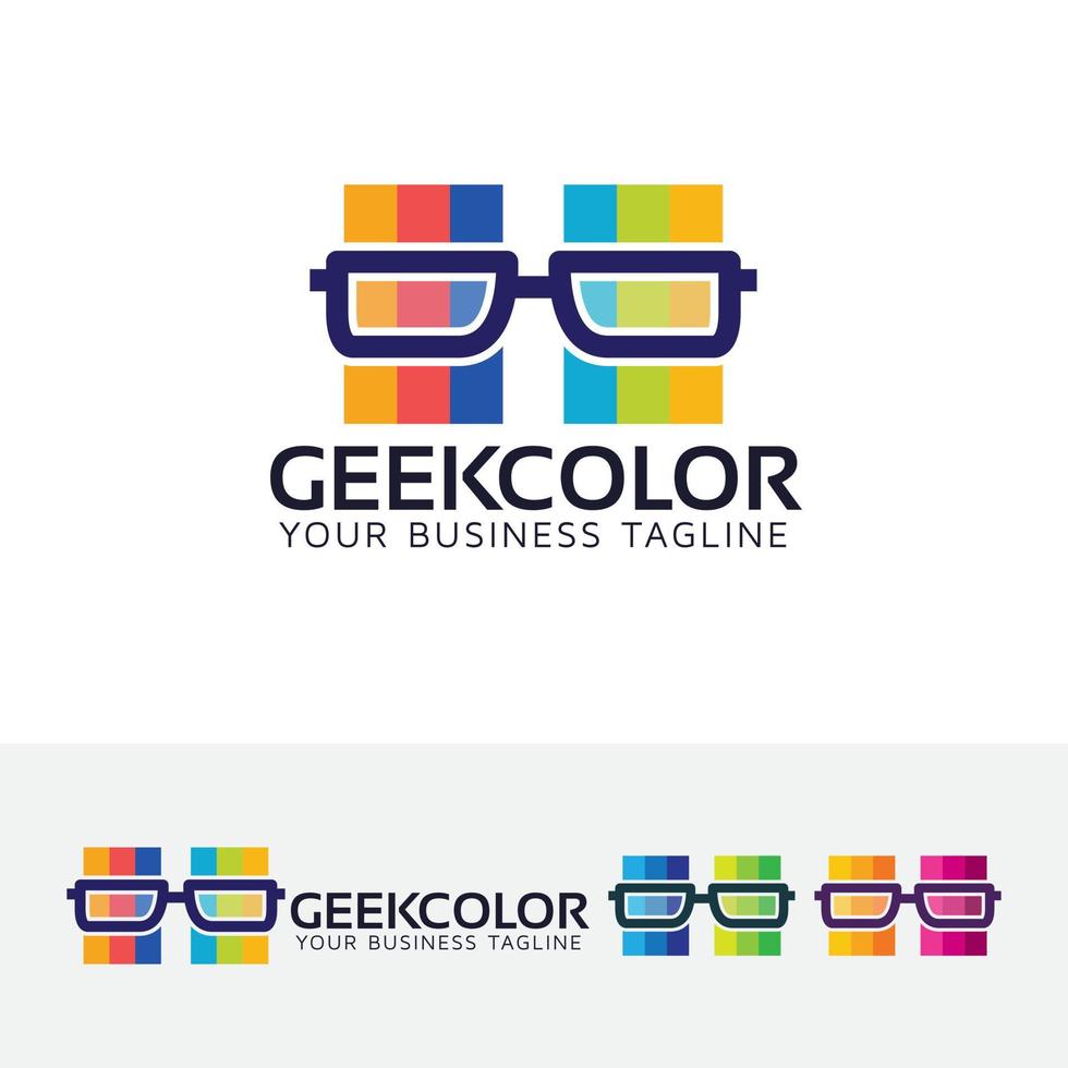 geek art kleurrijk logo-ontwerp vector