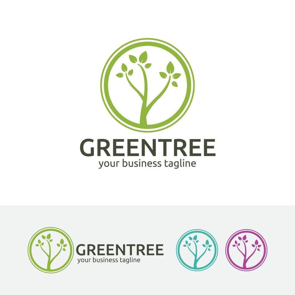 groene boom vector logo ontwerp