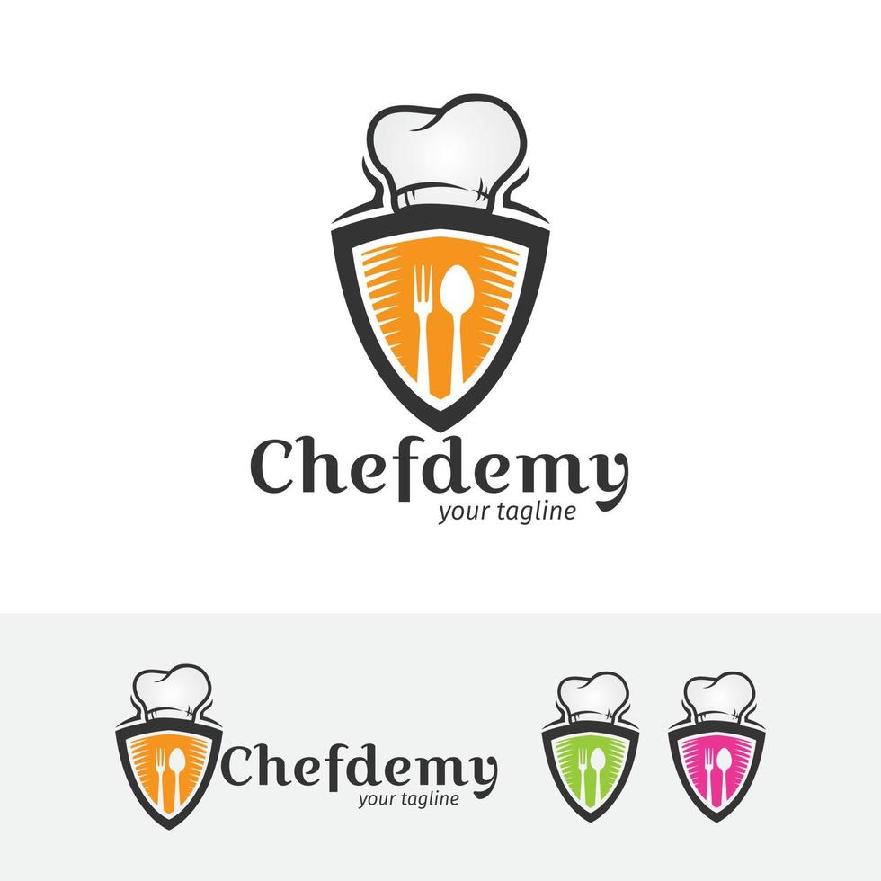 chef academie vector logo ontwerp