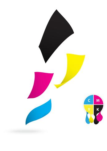 Vliegend papier CMYK-kleurontwerp vector