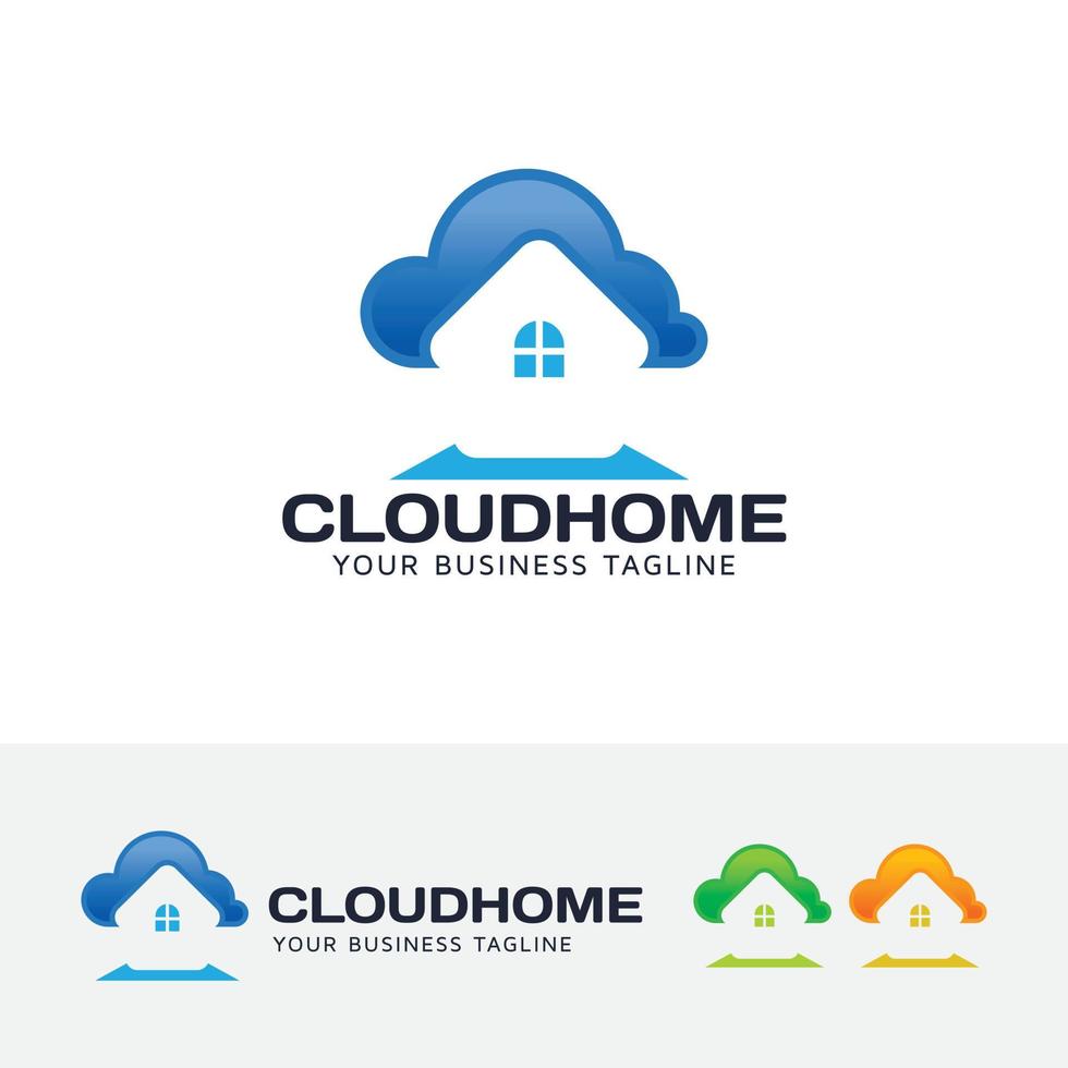 wolk huis vector logo ontwerp