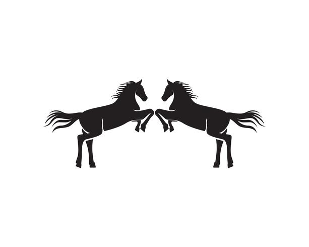 Paard hoofd zwarte Logo sjabloon Vector