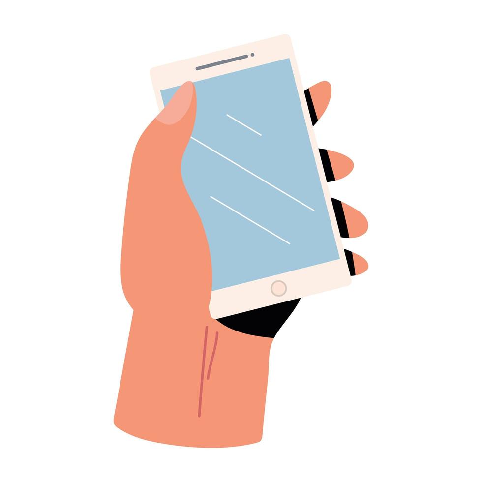 hand met smartphone vector