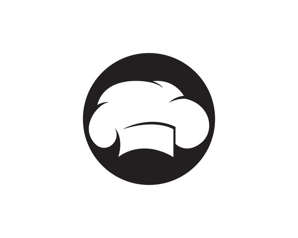 Chef-kok hoed logo en symbolen zwarte kleur vector pictogram