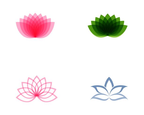 Lotus-bloemembleem en symbolen vectormalplaatje vector