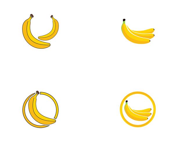 Bananan fruit vector sjabloon logo