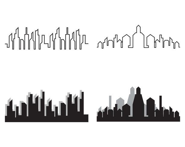 Moderne skyline van de stad. stadssilhouet. vectorillustratie in flat vector