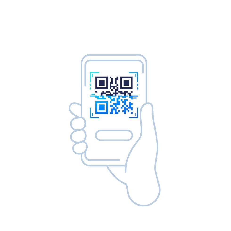 qr-code scan vectorpictogram met telefoon vector