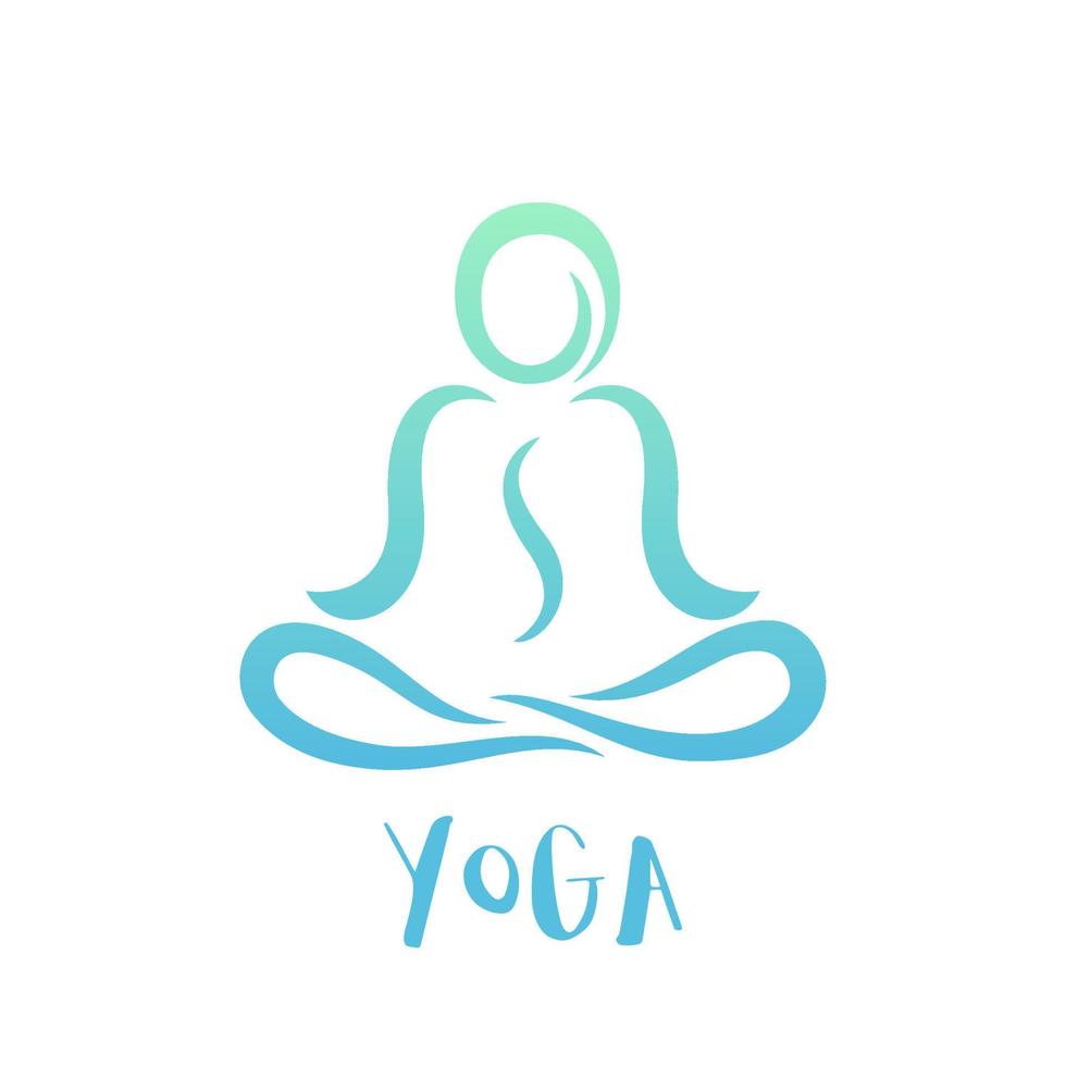 yogales logo sjabloon op wit, man in lotushouding vector