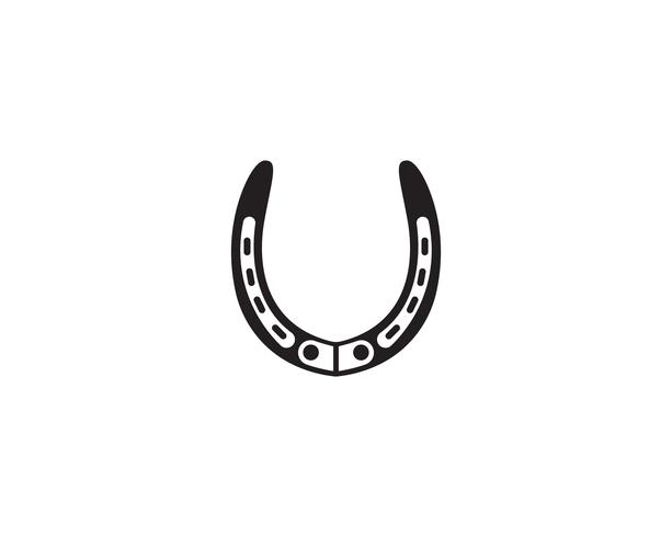 Paard schoenen zwart logo en symbolen vector sjabloon