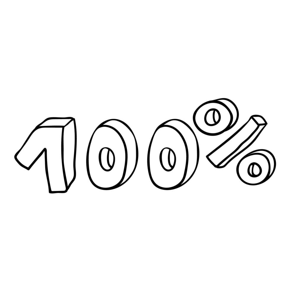 cartoon doodle 100 procent geïsoleerd op een witte achtergrond. vector