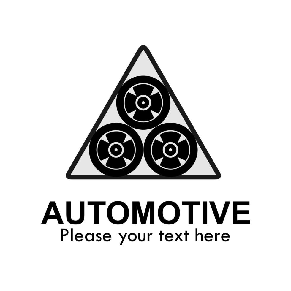 automotive logo ontwerp sjabloon illustratie. er zijn drie wielen. Geschikt voor autofabriek, technologie, onderwijs enz vector