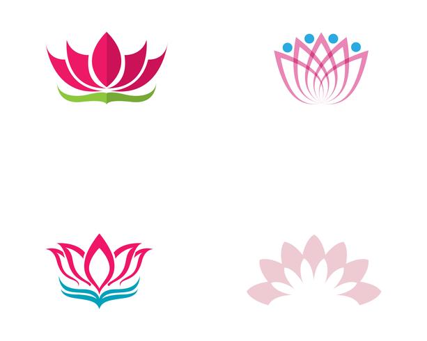 Lotus-bloemembleem en symbolen vectormalplaatje vector