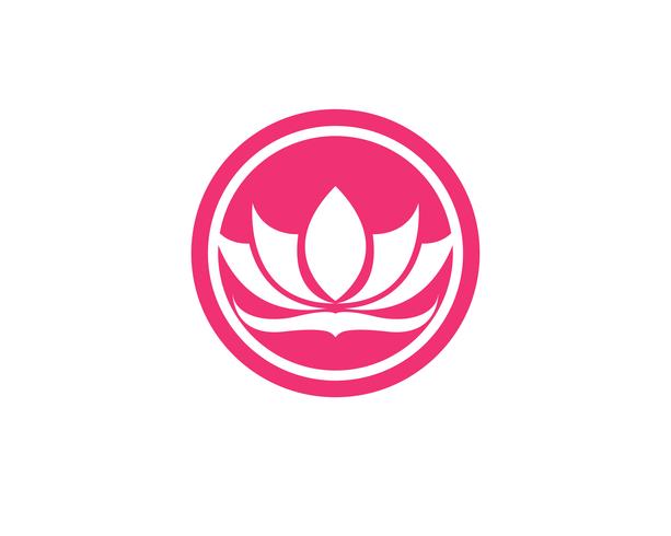 Lotus-bloemembleem en symbolen vectormalplaatje vector