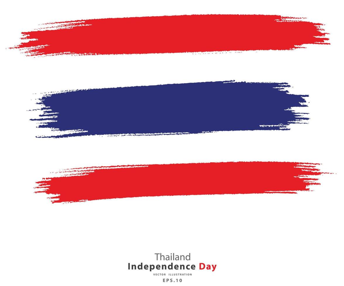 vlag van thailand. vlag in grungy stijl. onafhankelijkheid Thaise dag. vector eps illustratie.