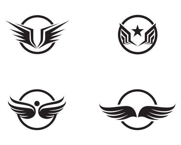 Flacon vleugel sjabloon iconen vector ontwerp
