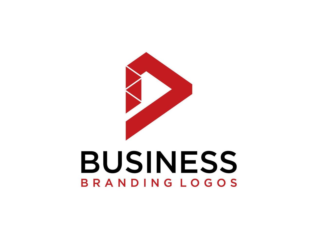 abstracte eerste letter p-logo. rode geometrische vorm geïsoleerd op een witte achtergrond. bruikbaar voor bedrijfs- en merklogo's. platte vector logo-ontwerpsjabloon sjabloon.