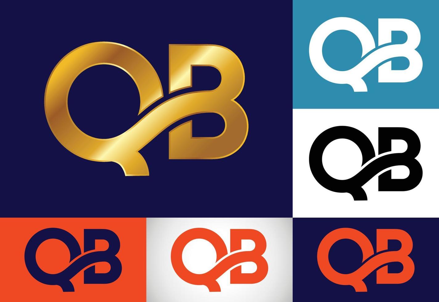 eerste monogram brief qb logo vector ontwerpsjabloon. qb brief logo ontwerp