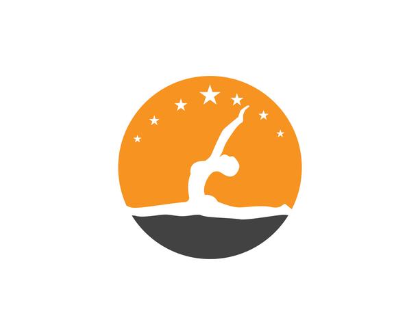 Atletische yoga lichaam logo symbolen vector iconen