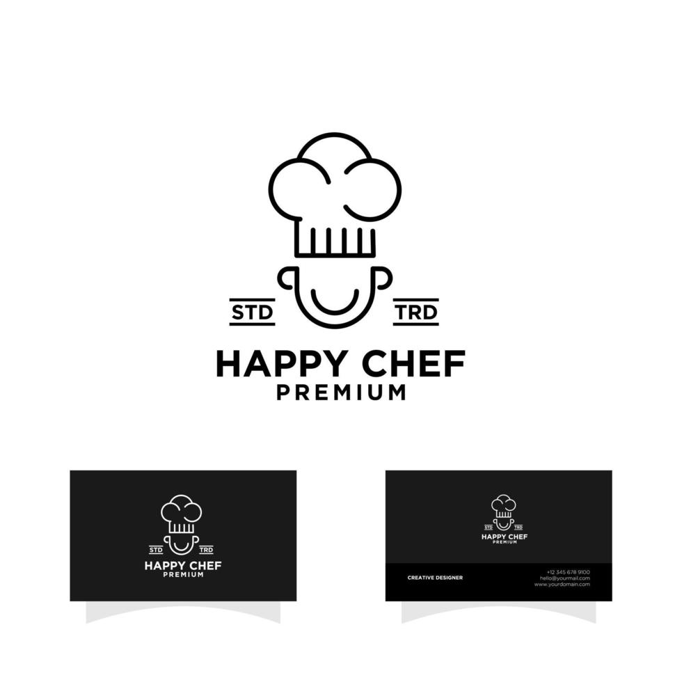 chef hoed koken logo ontwerp vector