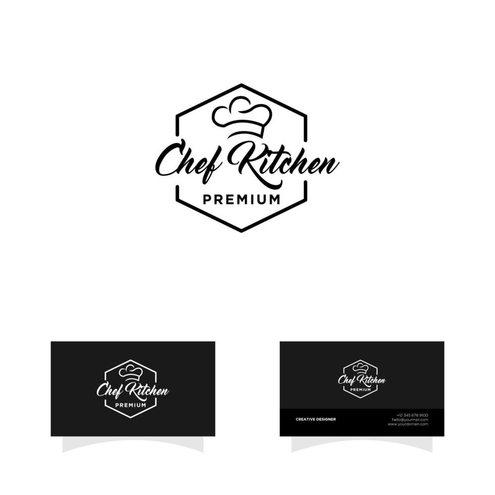 chef hoed koken logo ontwerp vector