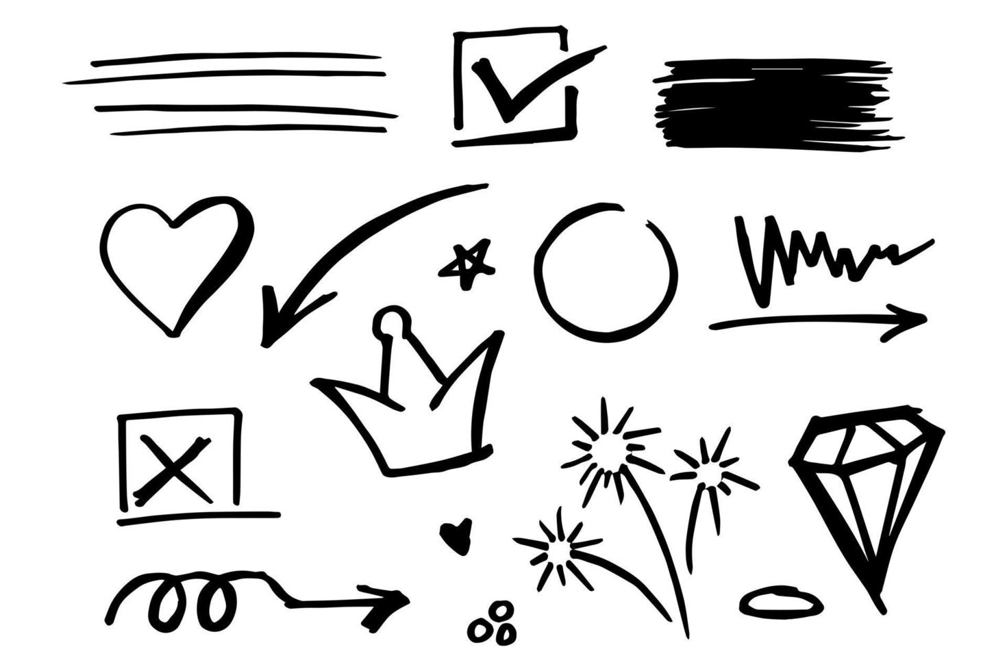 doodle element vector set, voor conceptontwerp.