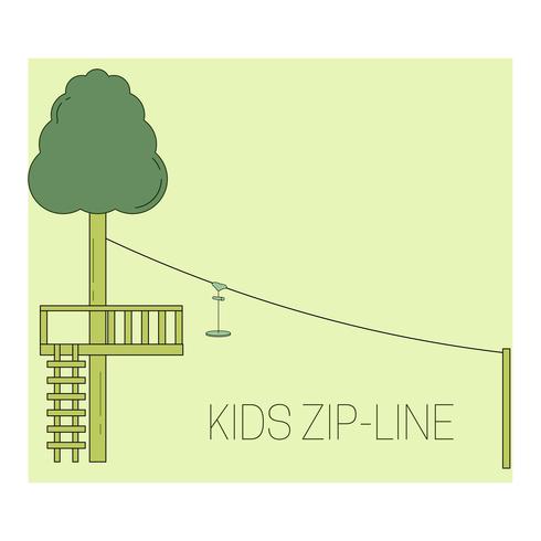 Kinderen zip line vector