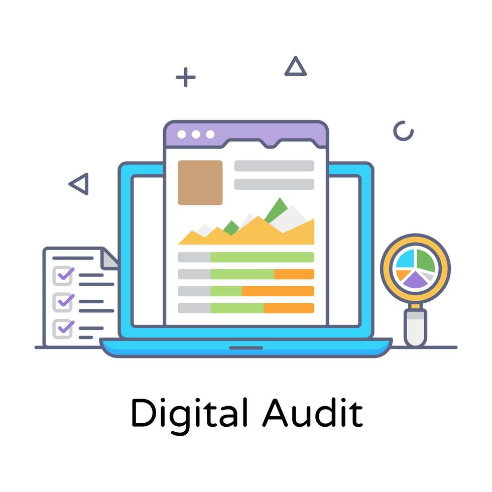 een icoonontwerp van digitale audit vector