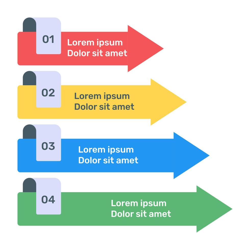 platte vector download van pijllabels infographic