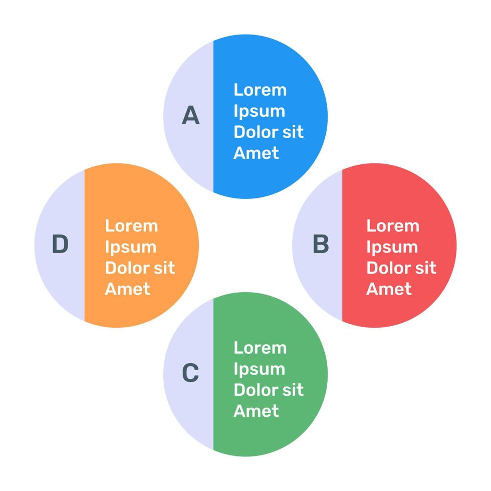 vierkanten infographic sjabloonpictogram in platte premium vector