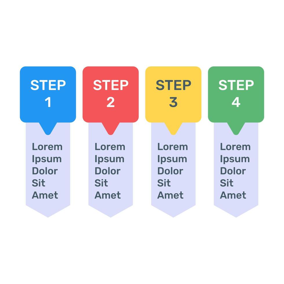 stap labels infographic pictogram in plat ontwerp vector