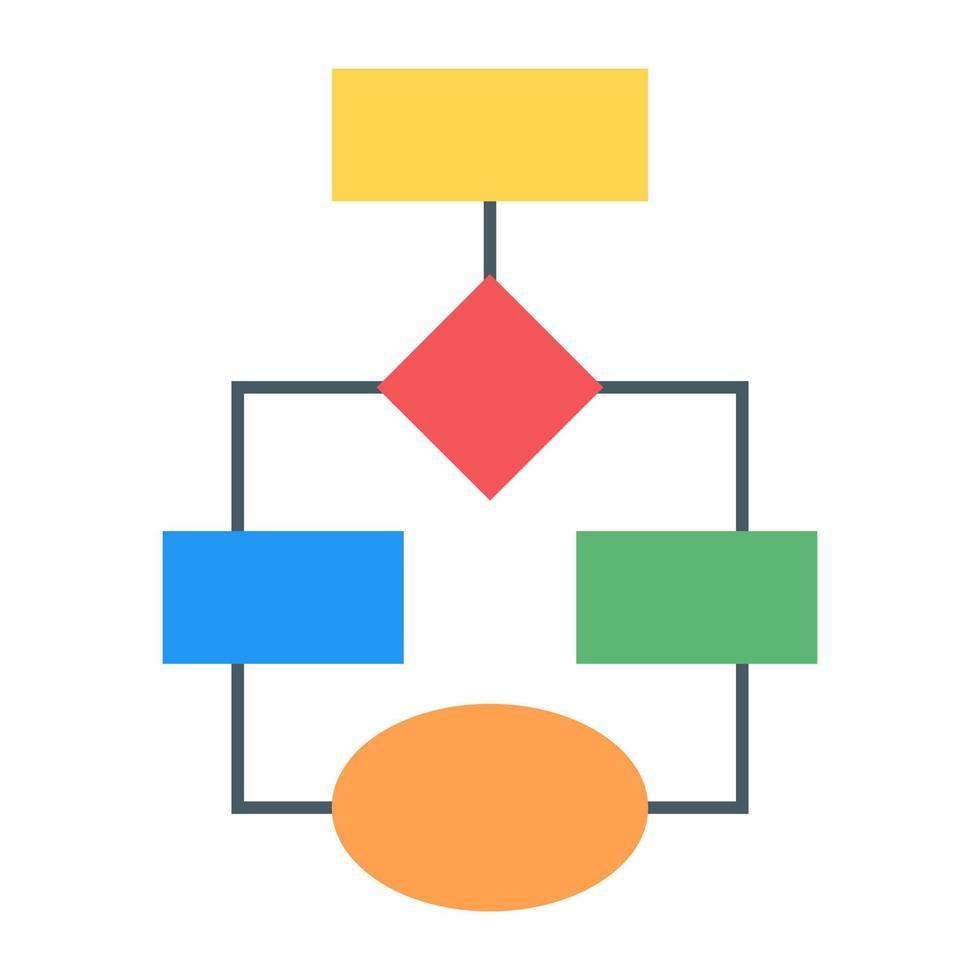 een modern icoon van flowchart infographic in plat design vector