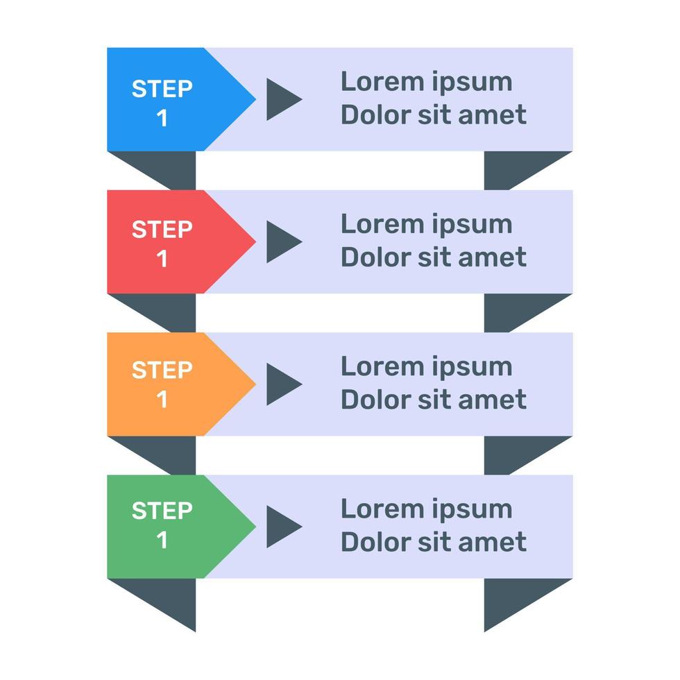 stap labels infographic pictogram in plat ontwerp vector