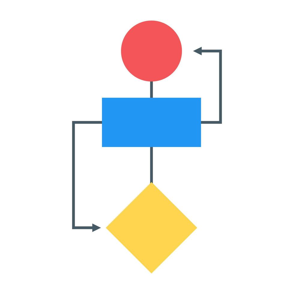 een modern icoon van flowchart infographic in plat design vector