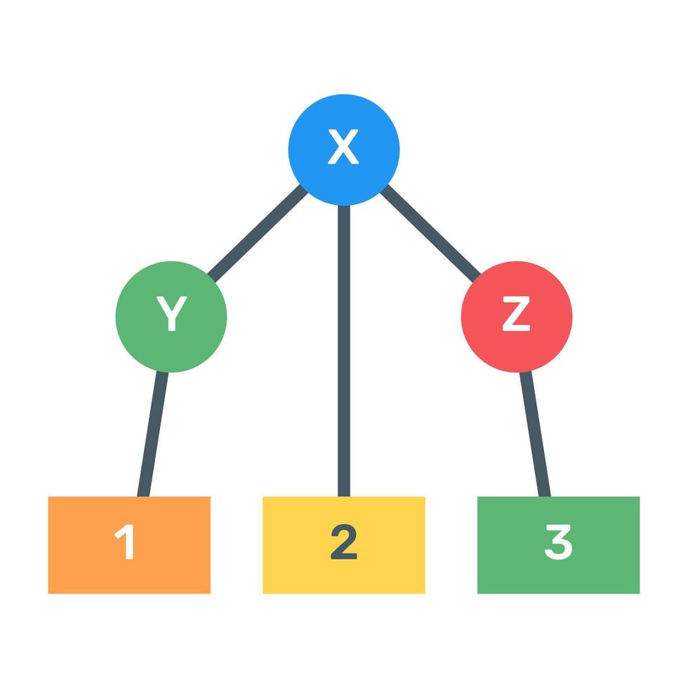 een infographic pictogram voor binaire beslissingen in plat ontwerp vector
