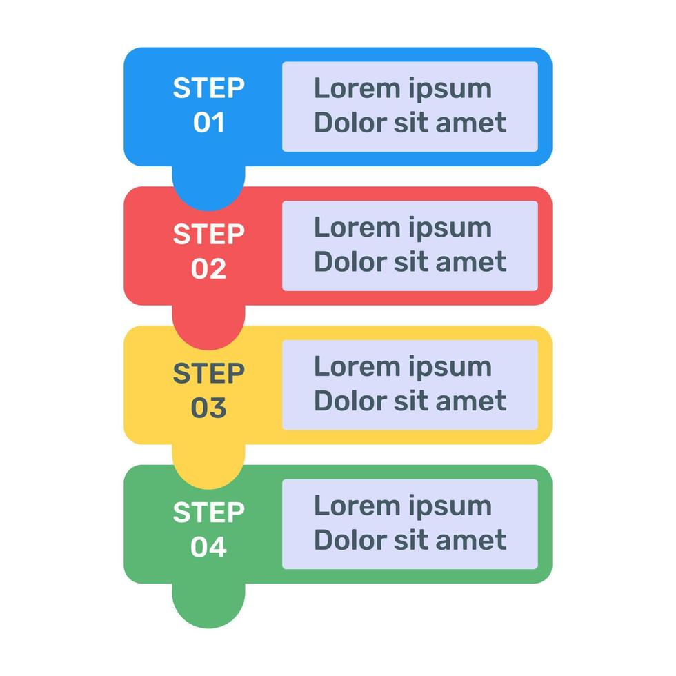 stap labels infographic pictogram in plat ontwerp vector