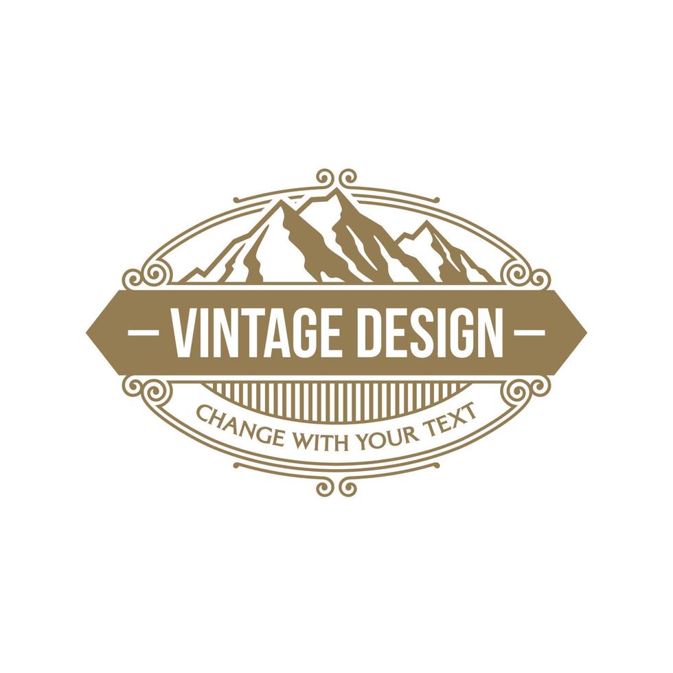 berg vintage logo ontwerp vector