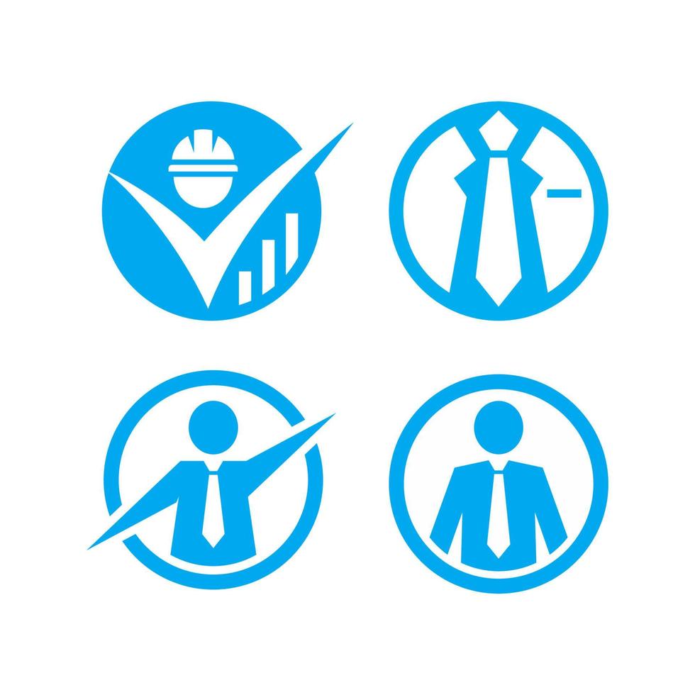 managerpictogram in blauw en vier verschillende stijlen vector