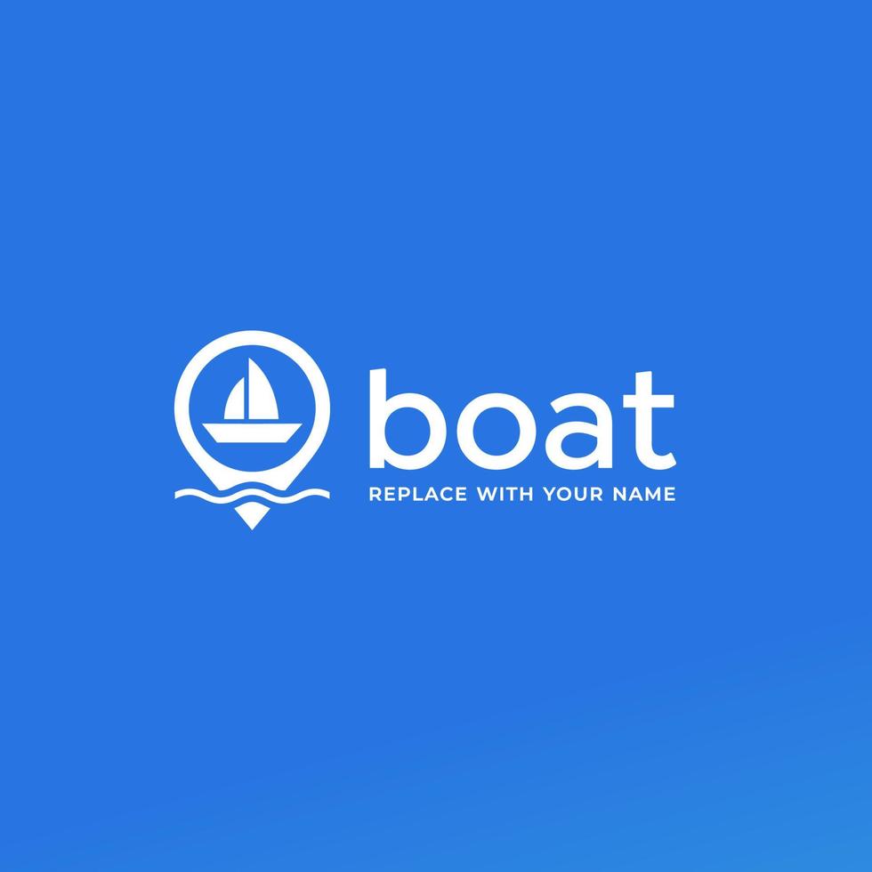 bootlogo met navigatiepictogram moderne stijl vector