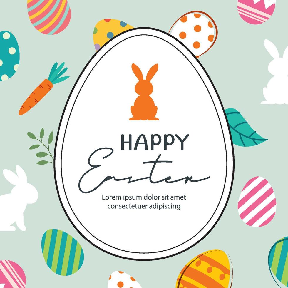 happy easter egg wenskaart achtergrond template.can worden gebruikt voor sociale media, uitnodiging, advertentie, behang, flyers, posters, brochure. vector